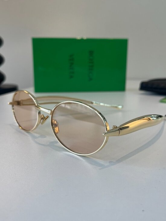 Bottega Veneta New Metal Thin Frame Sunglasses Light Brown Lens main image 8